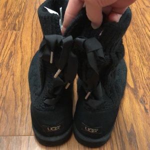 Lace Back Black Uggs